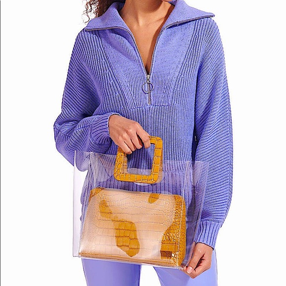 STAUD SHIRLEY BAG IN TAN CROC EMBOSSED - Picture 7 of 12